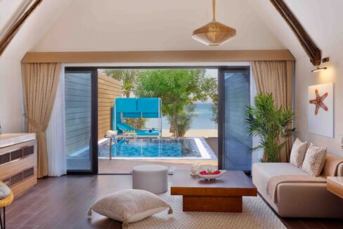 anantaraworld-islandsdubairesortguestroomanantaraonebedroomgardenpoolvillalivingroomview